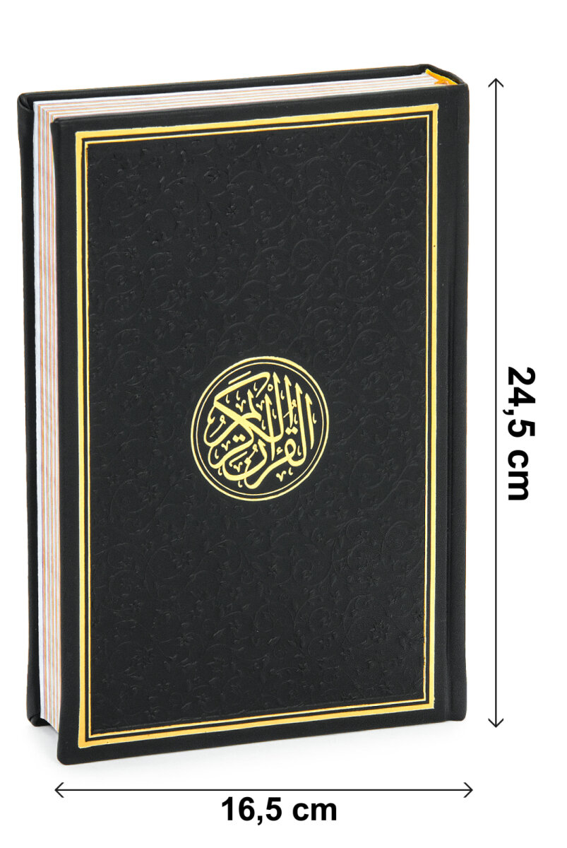 Siyah Termo Deri Kuranı Kerim – Orta Boy - Şık Tasarımlı Sert Kapak Kuran - 2