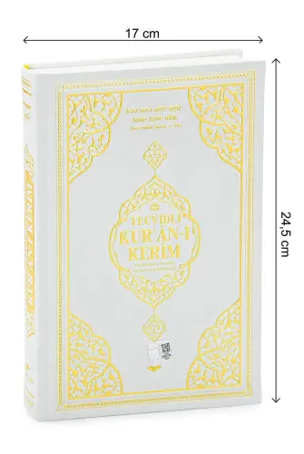 Termo Deri Ciltli Tecvidli Bilgisayar Hattı Arapça Orta Boy Kuranı Kerim - Beyaz - 5