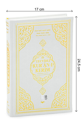 Termo Deri Ciltli Tecvidli Bilgisayar Hattı Arapça Orta Boy Kuranı Kerim - Beyaz - 5