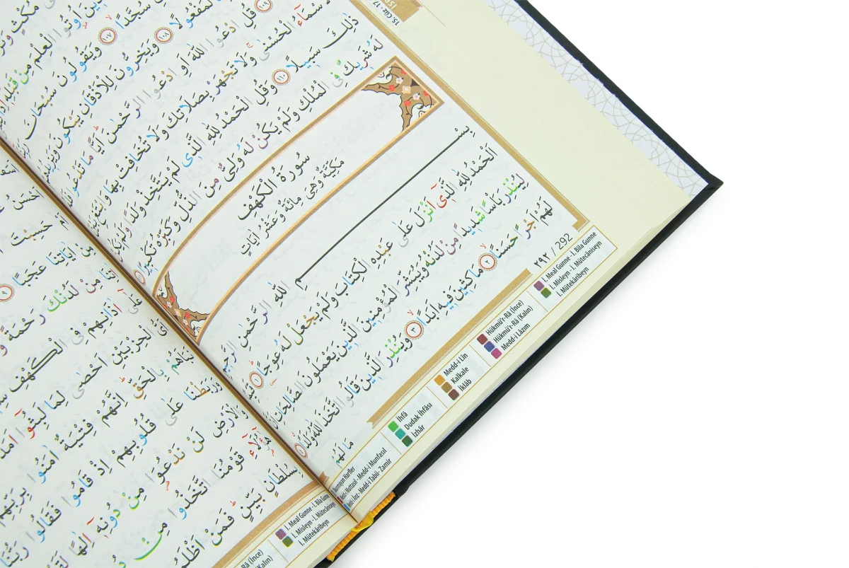 Termo Deri Ciltli Tecvidli Bilgisayar Hattı Arapça Orta Boy Kuranı Kerim - Siyah - 4