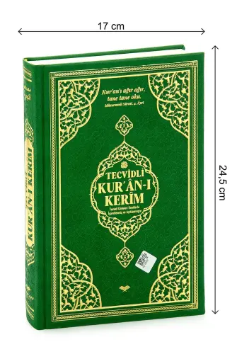 Termo Deri Ciltli Tecvidli Bilgisayar Hattı Arapça Orta Boy Kuranı Kerim - Yeşil - 5