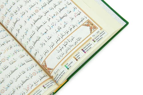 Termo Deri Ciltli Tecvidli Bilgisayar Hattı Arapça Orta Boy Kuranı Kerim - Yeşil - 4