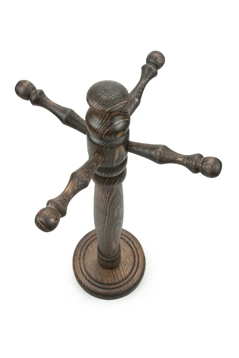 Koyu Kahverengi Ahşap Tesbihlik Tesbih Standı - 4