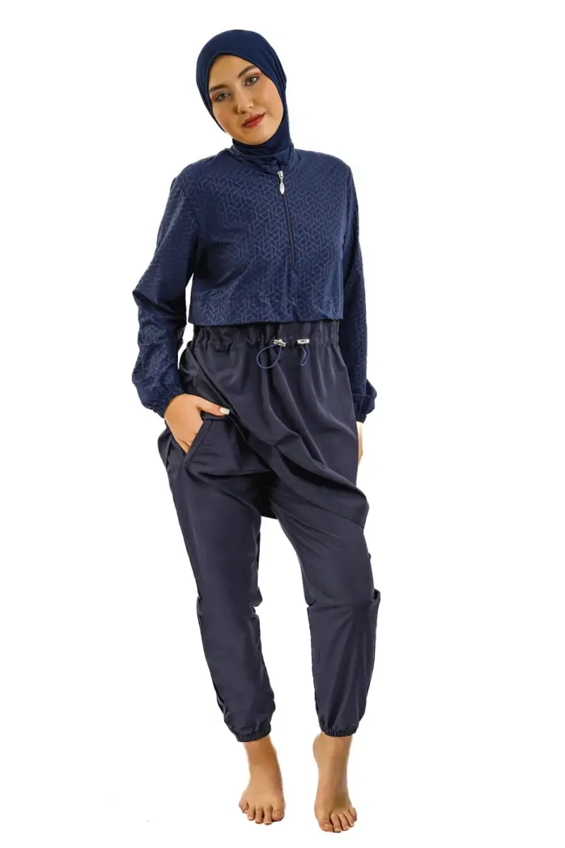Tesmay Kadın Jileli Tam Kapalı Tesettür Mayo 22104-25 Koyu Lacivert - 2