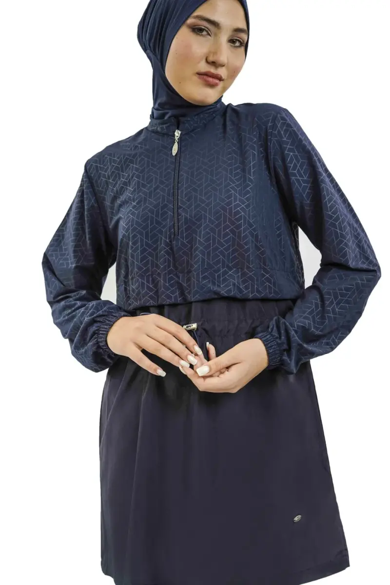 Tesmay Kadın Jileli Tam Kapalı Tesettür Mayo 22104-25 Koyu Lacivert - 3