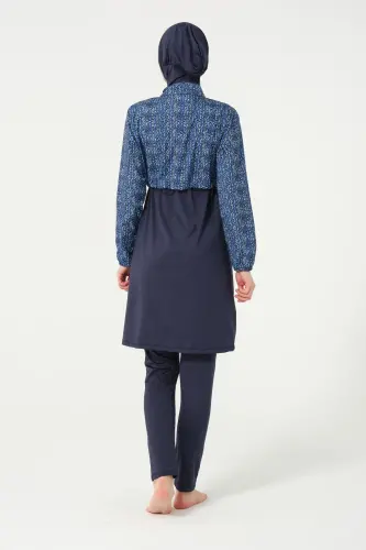 Tesmay Kadın Likralı Tam Kapalı Tesettür Mayo 21111-25 Koyu Lacivert - 4