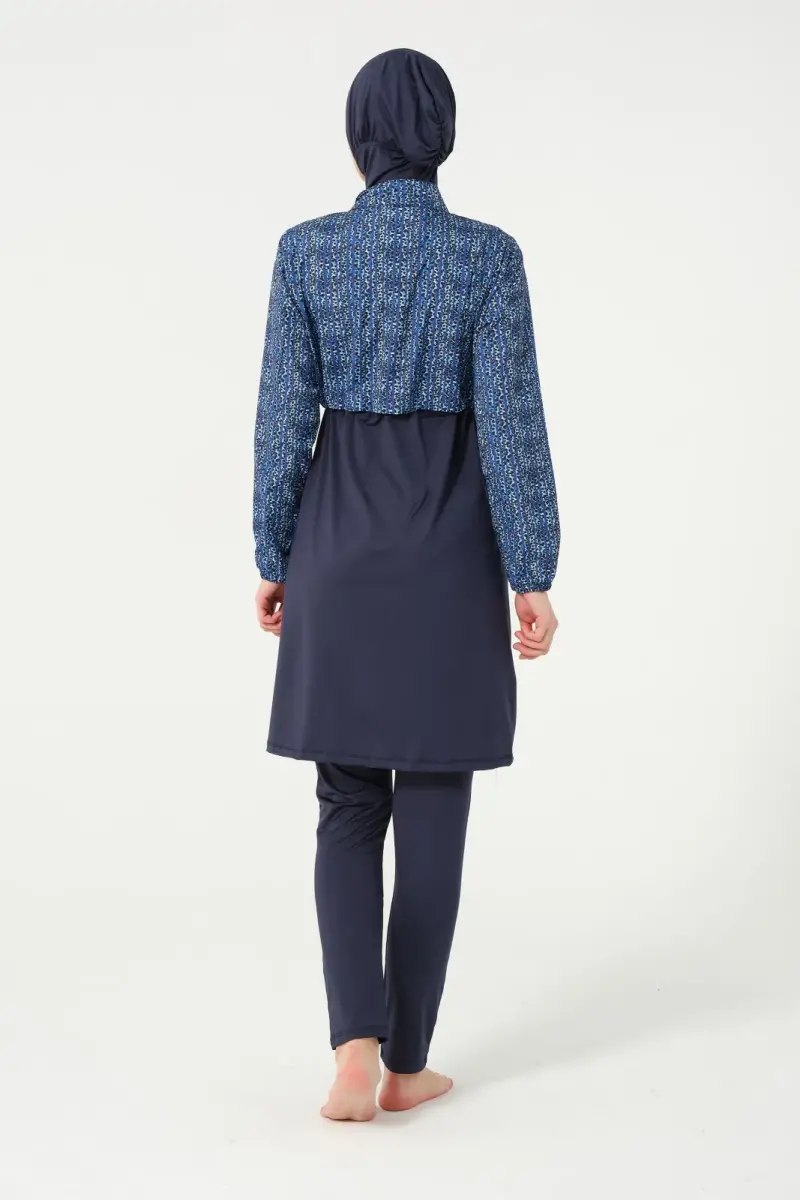 Tesmay Kadın Likralı Tam Kapalı Tesettür Mayo 21111-25 Koyu Lacivert - 4