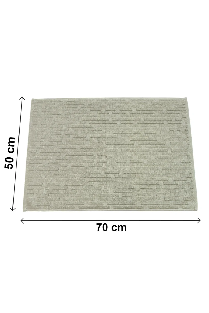 Tuğla Desenli 2li Ayak Havlusu - 50x70 cm - Su Emici Banyo Paspası Seti - Yeşil - 6