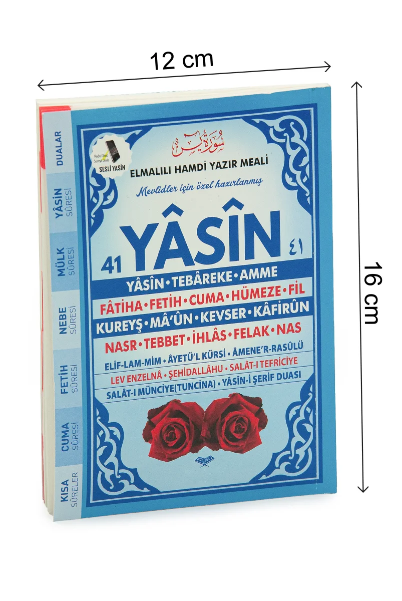 Türkçe Mealli Çanta Boy 80 Sayfa 41 Yasin QR Kodlu, Sesli Dinleme - Mavi - 5