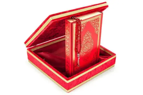 Turkish Flag Velvet Quran Set Red - İhvan (1)