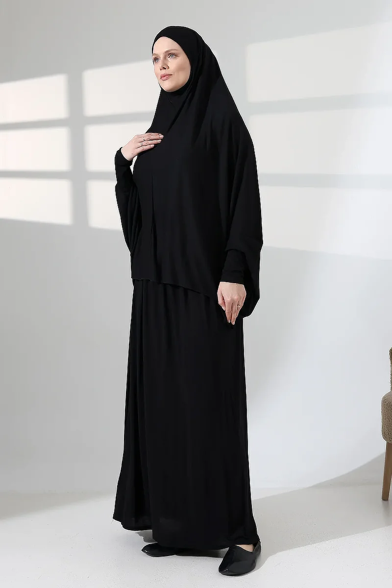 Two Piece Practical Prayer Dress 8016 Black - 1