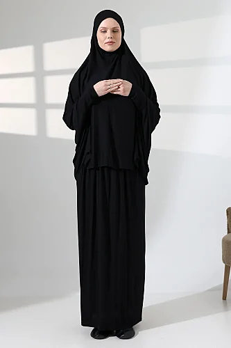 Two Piece Practical Prayer Dress 8016 Black - 3
