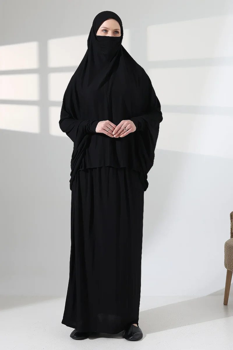 Two Piece Practical Prayer Dress 8016 Black - 5