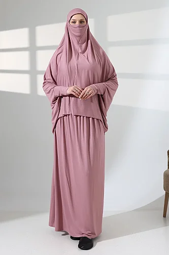 Two Piece Practical Prayer Dress 8016 Dried Rose - 6
