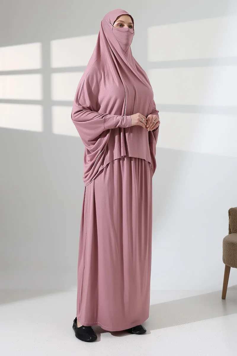 Two Piece Practical Prayer Dress 8016 Dried Rose - 7