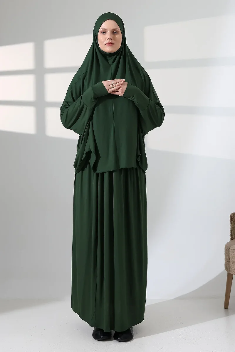 Two Piece Practical Prayer Dress 8016 Khaki - 6