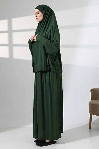 Two Piece Practical Prayer Dress 8016 Khaki - 7