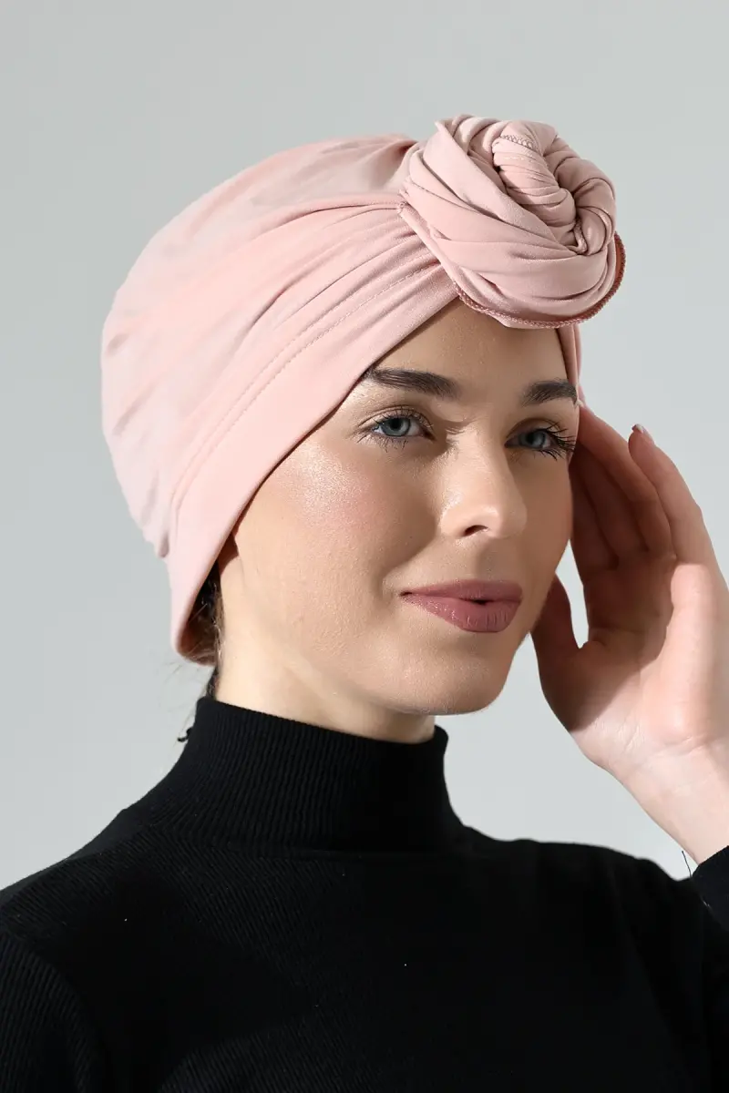 Üç Farklı Bağlamalı Tesettür Hazır Pratik Şal Pembe - 7