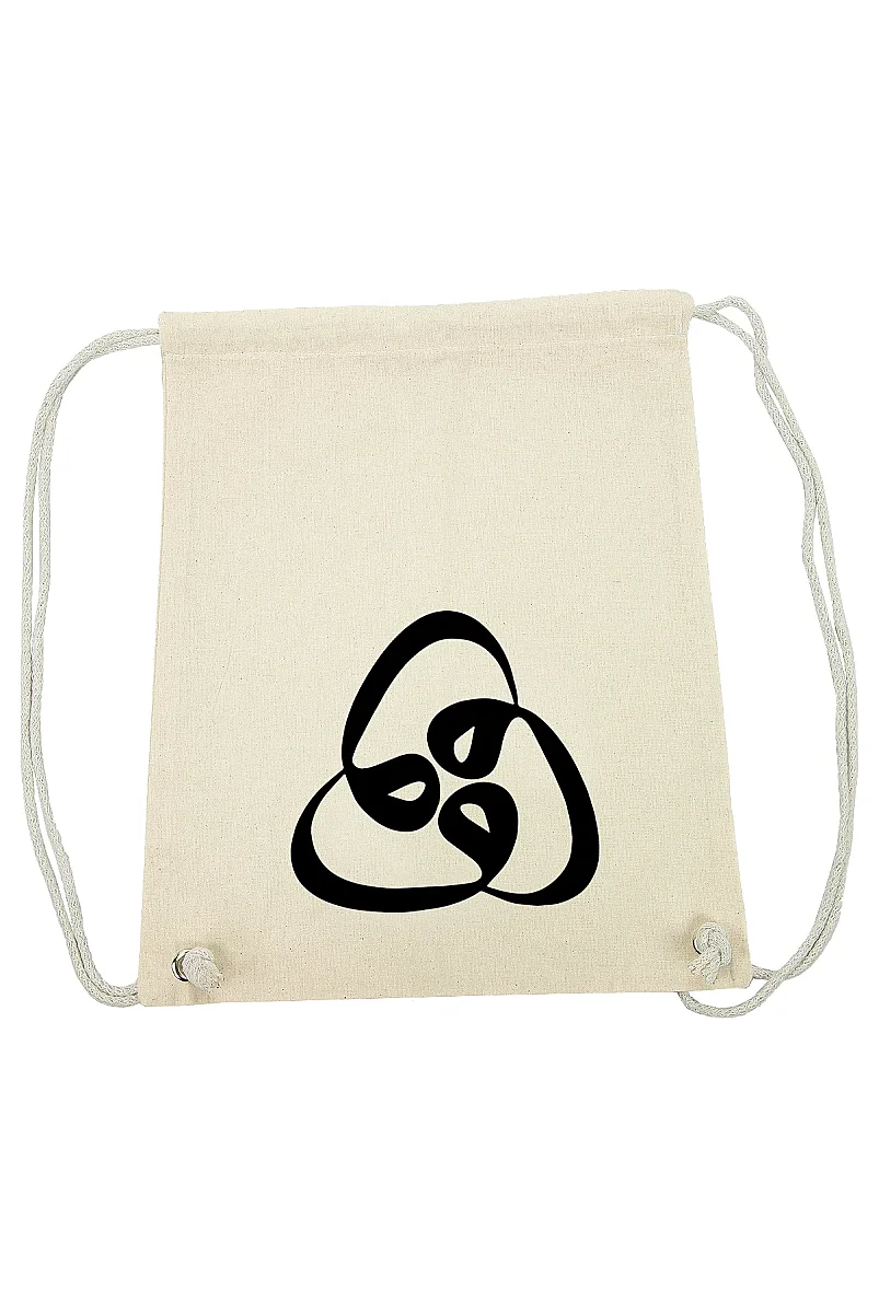 Üç Vavlı Baskılı Ham Bez Sırt Çantası, Büzgülü Ayarlanabilir Terletmeyen Unisex Hac Umre Çantası - 4