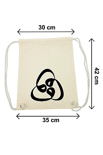 Üç Vavlı Baskılı Ham Bez Sırt Çantası, Büzgülü Ayarlanabilir Terletmeyen Unisex Hac Umre Çantası - ihvanonline (1)