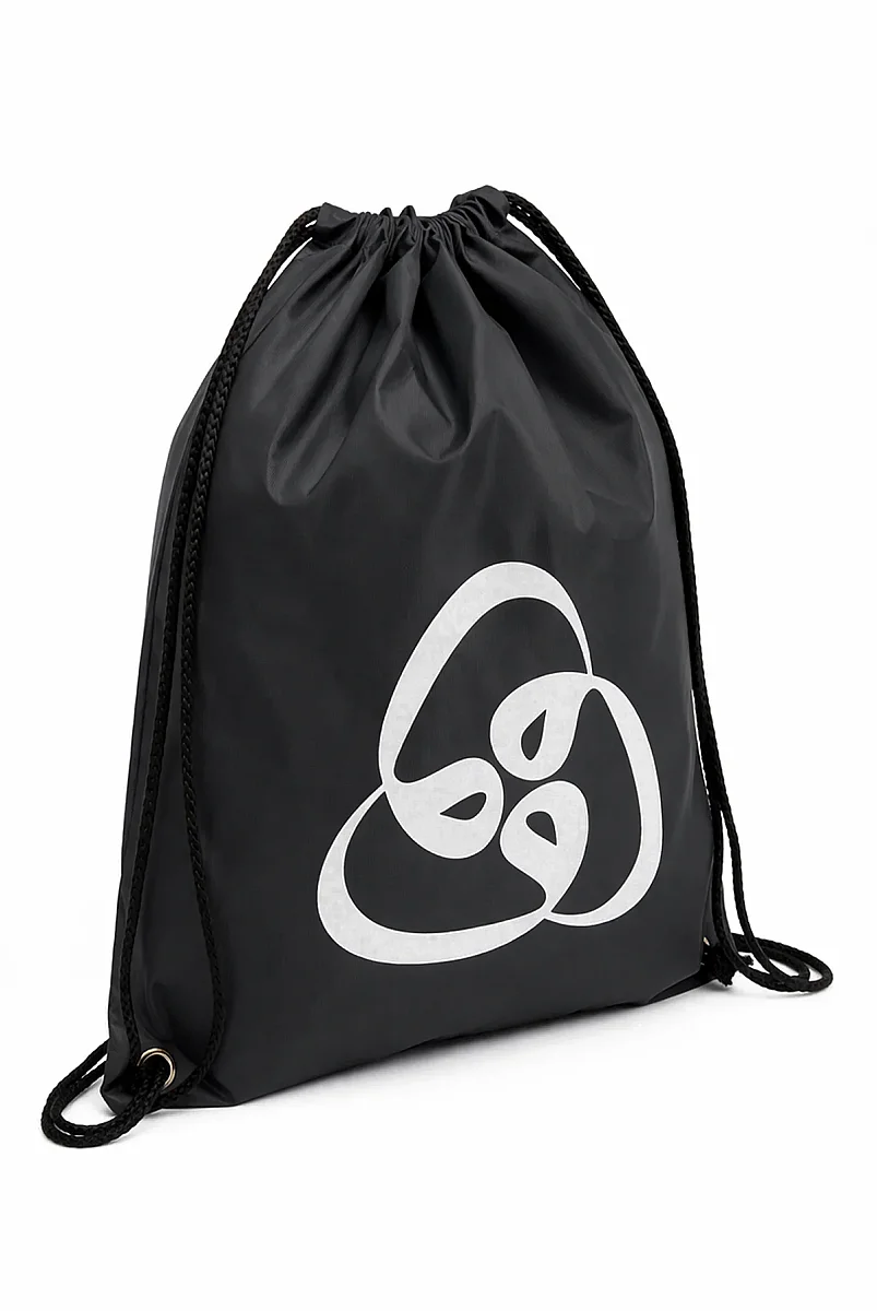 Üç Vavlı Hac Umre Terlik Çantası, Suya Dayanıklı, Büzmeli Ayarlanabilir Torba Sırt Çantası - Siyah - 6