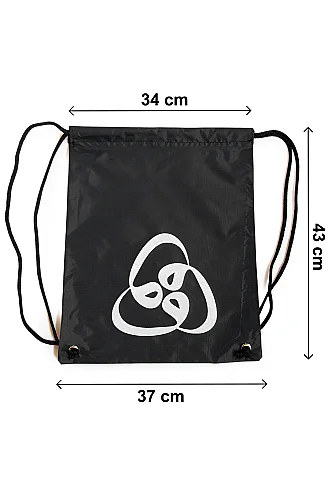 Üç Vavlı Hac Umre Terlik Çantası, Suya Dayanıklı, Büzmeli Ayarlanabilir Torba Sırt Çantası - Siyah - ihvanonline (1)