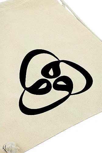 Üç Vavlı Ham Bez Sırt Çantası İpli Büzgülü 35x42 cm - Sarı - 6