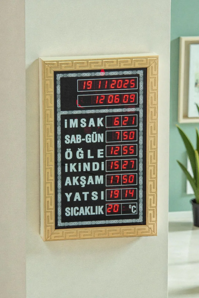 Vakitmatik Dijital İmsakiye Ev Ofis Tipi Ezanlı Cami Saati - 1