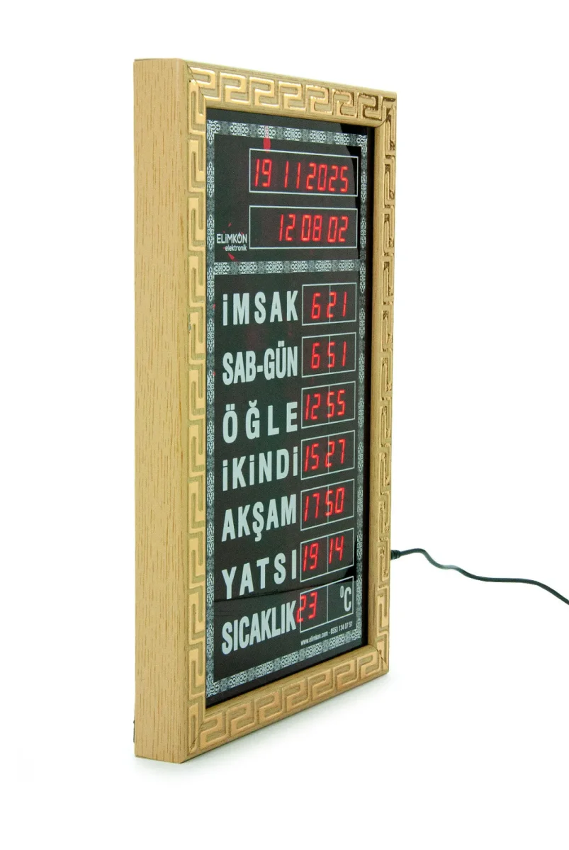 Vakitmatik Dijital İmsakiye Ev Ofis Tipi Ezanlı Cami Saati - 4