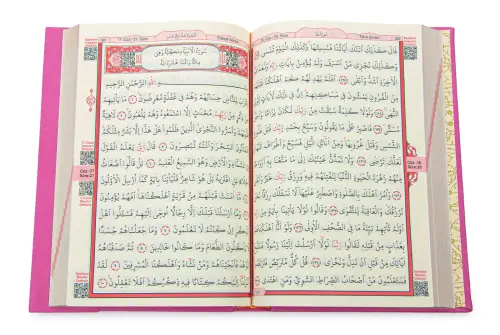 Vav Desenli Termo Deri Ciltli Sade Arapça Hafız Boy Kuran-ı Kerim Pembe - 5
