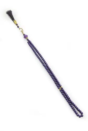Vavlı Tughra 99 pcs Pearl Prayer Beads - Plum - İhvan (1)