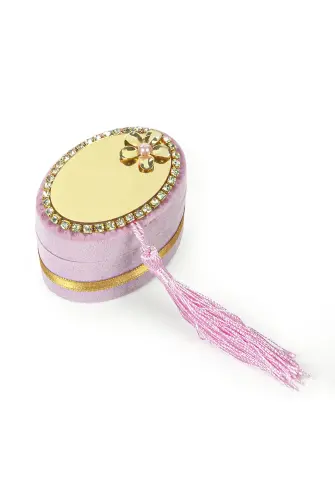 Velvet Boxed Zikirmatik and Pearl Rosary Mevlüt Gift Set Pink - İhvan (1)