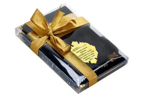 Velvet Coated Yasin Book - Medium Size - Kaaba Patterned - Name Special Plate - Rosary - Boxed - Black Color - Religious Gift - İhvan (1)
