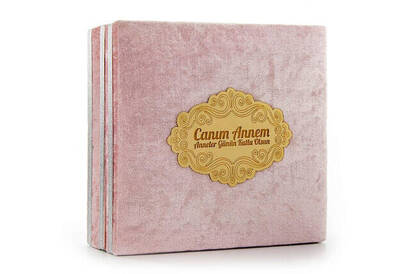 Velvet Covered Quran Set Designed Turkish Flag, and Its Box - 7