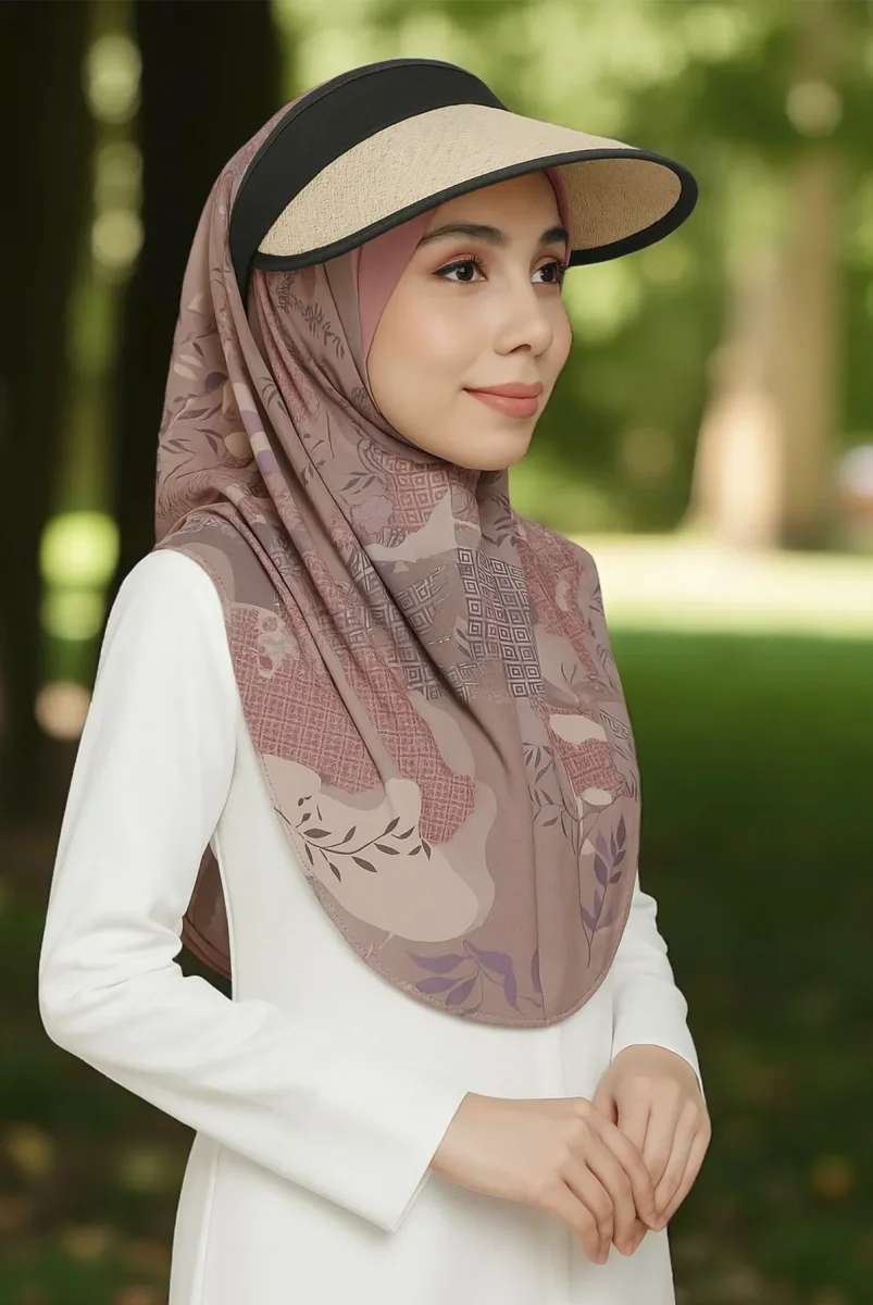 Vizör Hasır Plaj Şapkası - Güneşlik Büyük Ağızlı Hasır Şapka - Pembe - 1