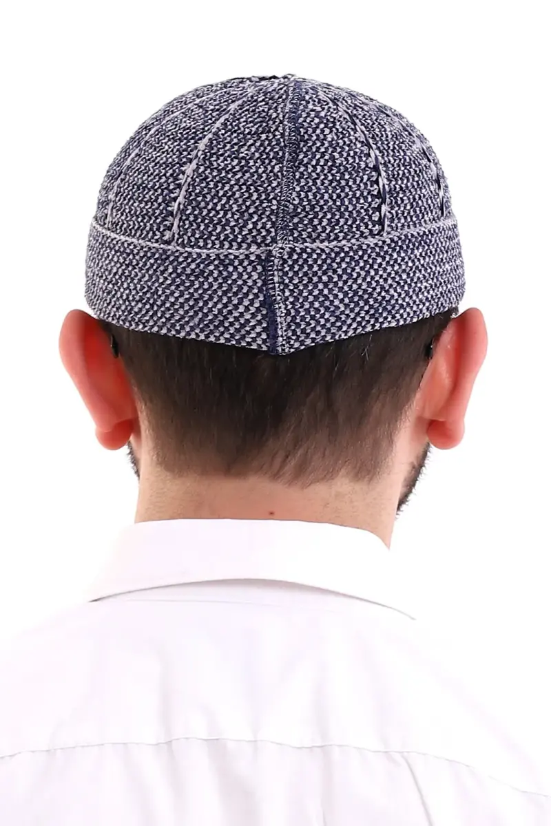 Winter Velvet Skull Covered Patterned - Navy Blue - 4