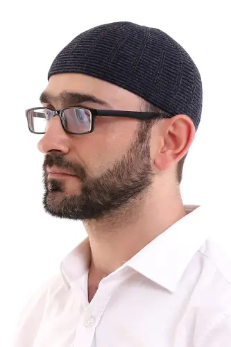 Winter Wool Skull Double Color - Navy Blue - ihvanonline (1)