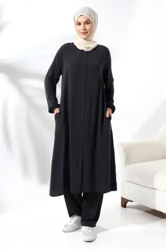 Women's Umrah and Hajj Dress Elite Fabric Black - 1
