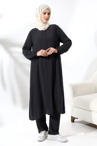 Women's Umrah and Hajj Dress Elite Fabric Black - ihvanonline (1)
