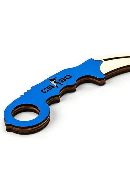 Wooden Karambit - Cs Go Karambit Toy - Educational Toy - Blue