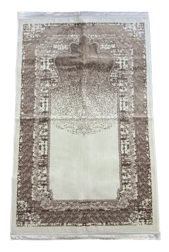 Woven Prayer Rug with Point Pattern - Brown - 3