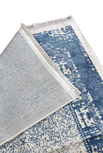 Woven Prayer Rug with Point Pattern - Navy Blue - ihvanonline (1)