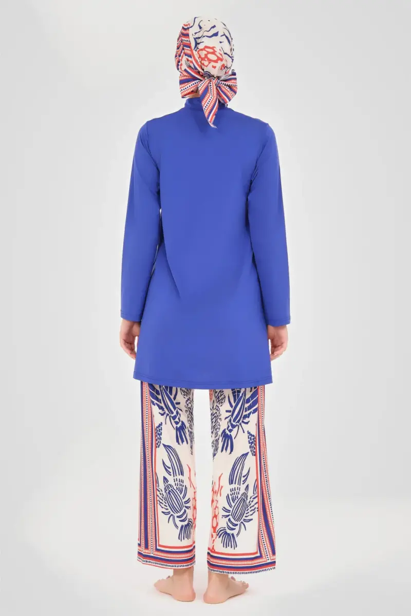 Alfasa Yakamoz Desenli Hızlı Kuruyan Tam Tesettür Mayo - 24607-25 - 3