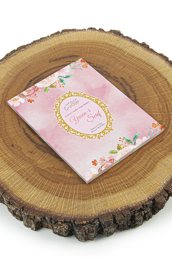 Yasin Rosary Set With Transparent Box Bag Size 80 Pages Mevlut Gift Pink - 3
