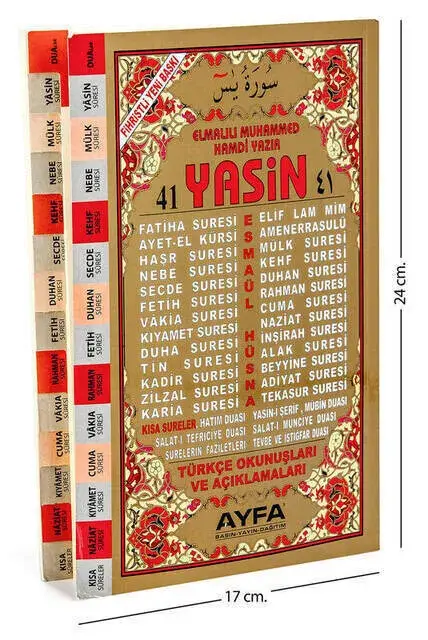 Yasin Book - Medium - 128 Pages - Fihristli - Ayfa Publishing House - Mevlid Gift - 1