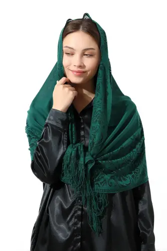 Yeşil Püsküllü Tül Şal Mevlüt Örtüsü - ihvanonline (1)