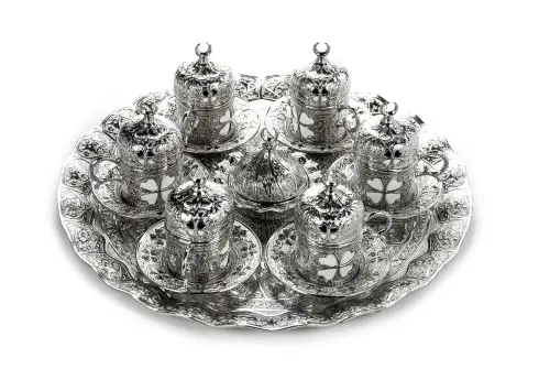 Yonca Yuvarlak 6'lı Kahve Seti Kutulu 113-A-K-11 - 1