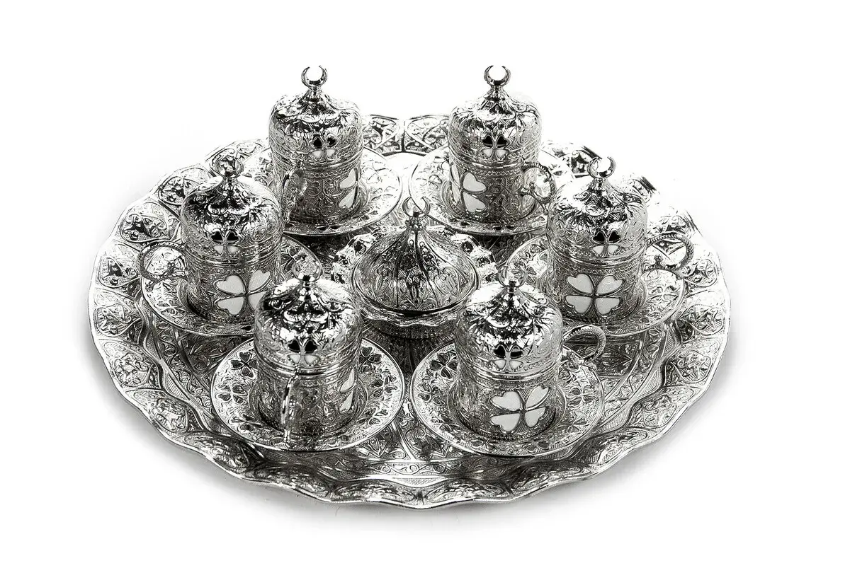 Yonca Yuvarlak 6'lı Kahve Seti Kutulu 113-A-K-11 - 1