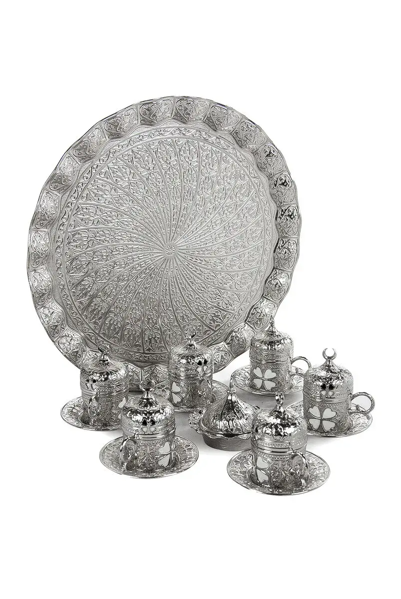 Yonca Yuvarlak 6'lı Kahve Seti Kutulu 113-A-K-11 - 4