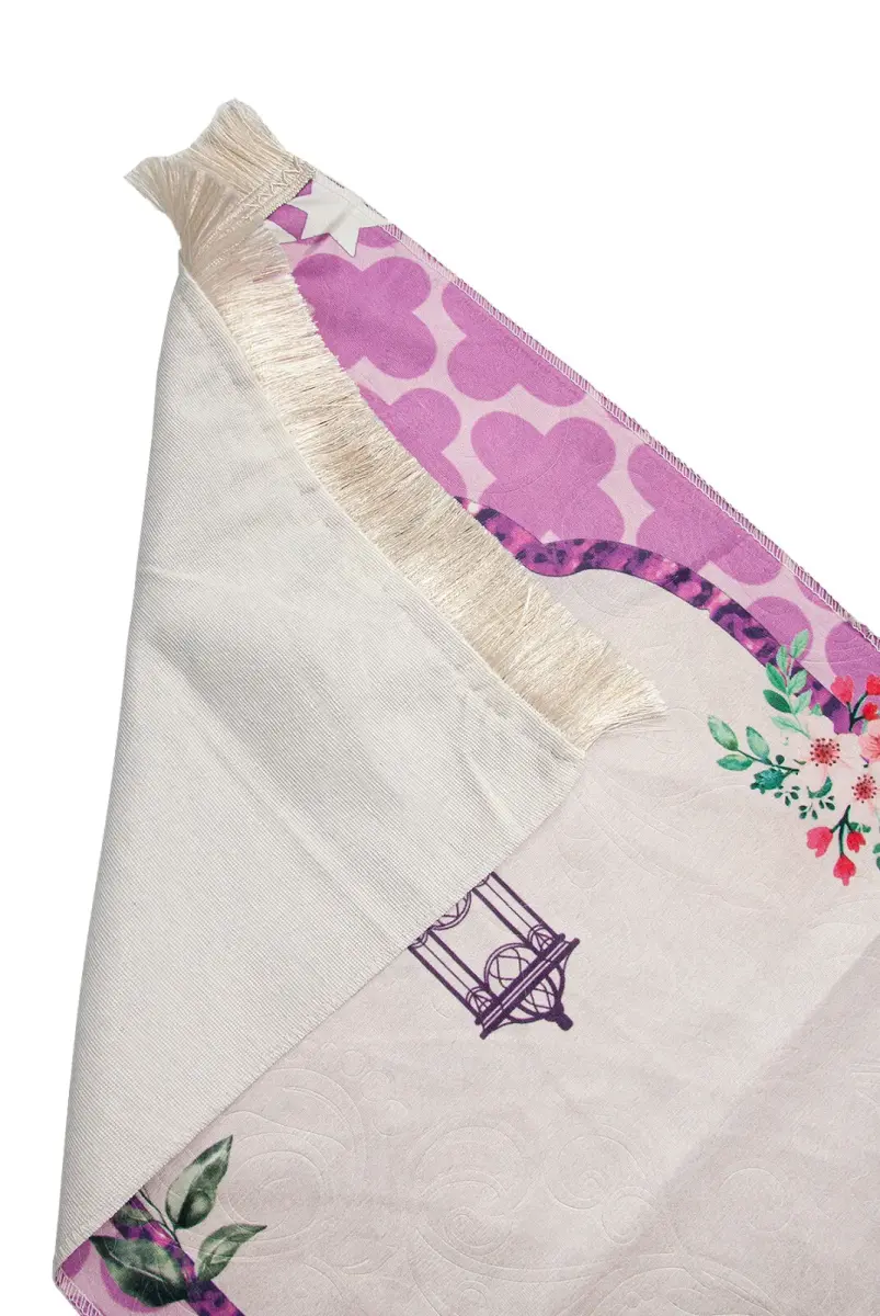 Yumuşak Dokulu Dijital Baskılı Çocuk Seccadesi - Pembe - 2